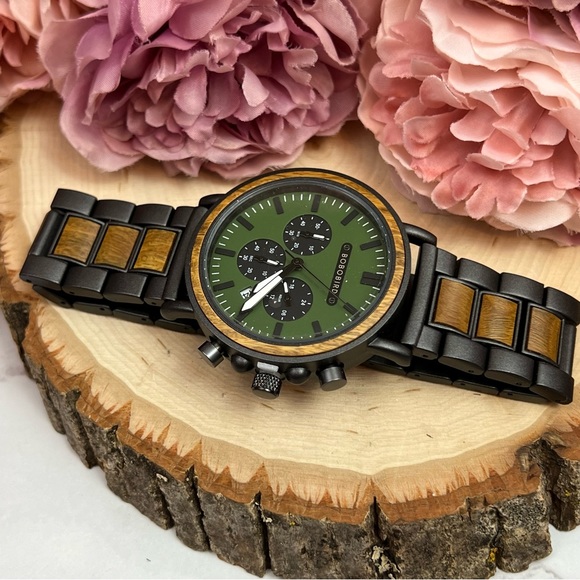 Luxury Verawood Chronograph Military Quartz Watch - Picture 13 of 16